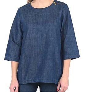 Martha Stewart Dark Blue Women's Blouse 2X